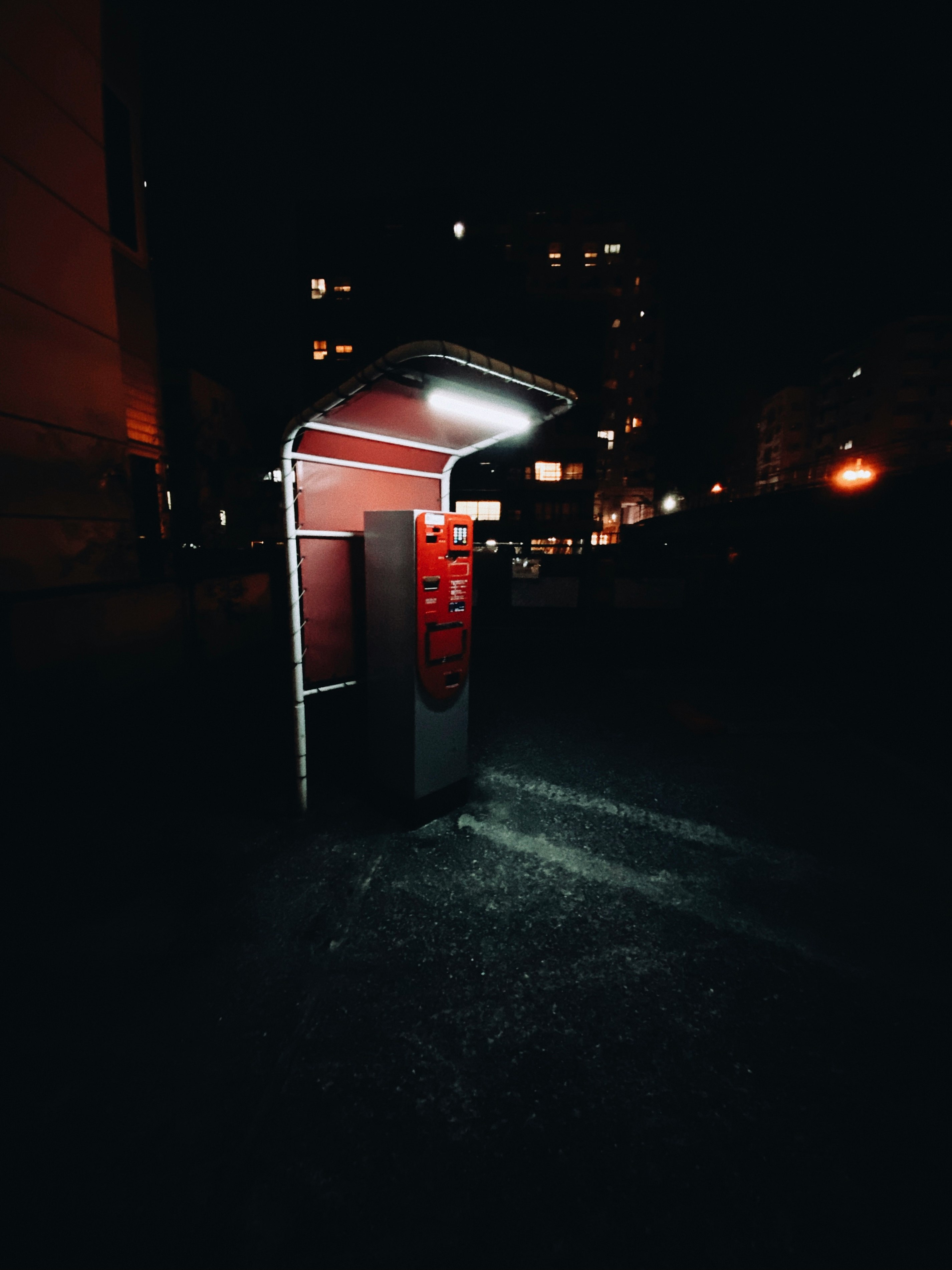 white and red train during night time